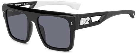 DSQUARED2 Unisex D2 0127/S Sunglasses, Schwarz, Weiß, 56