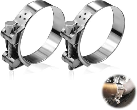 Gelenkbolzenschelle, 2 Stück Rohrschellen Edelstahl Auspuffschelle 74-79mm Auspuffrohr Schlauchschellen Universal Breitbandschellen Klemmen für Auspuff & Abgasanlagen