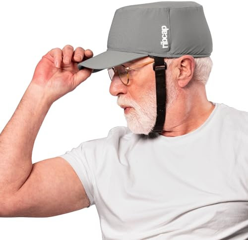 Ribcap Bowie Medizinischer Schutzhelm – Sicherer und Stilvoller Kopfschutz für Sturzgefährdete | Grau | Mittel 56-58 cm| Ideal für Epilepsie, Erwachsene, Senioren und alle Aktivitäten