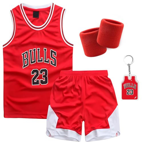 Pardofelis Basketball Trikot Shirt und Shorts Set, Basketball Jersey Schnell Trocknende Atmungsaktives Trainingskleidung mit 2 Schweißband, Basketball Trikot für Herren (XL, Rot)