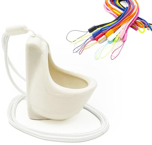 Witziger Mini Keramikkrug, Schnapsglas, Schnapskrug mit Band für Weihnachten und Party, JGA (Pissoir, 6 Stück)