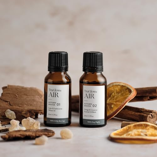 Lights4fun TruGlow Air® Set of 2 Autumn Winter Diffuser Essential Oils for Home