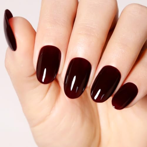 Firedeep Cherry Red Gel Nail Polish, 16ML Large Bottle, Chocolate Brown, UV/LED Soak Off, Autumn Winter Christmas Gel Polish