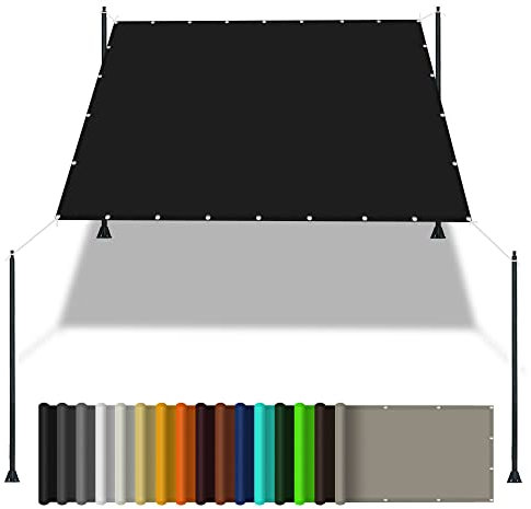 Tenda parasole quadrata di alta qualità, 1,5 x 2,4 m, 98% UV, per cortile, piscina, prato, parasole per attività all'aperto, colore nero