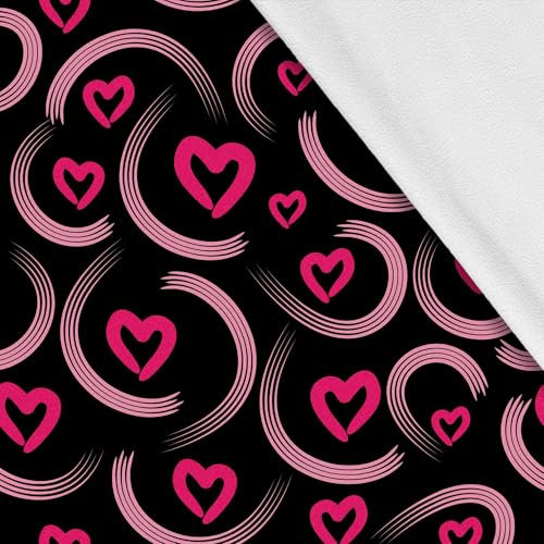 HEKO PANELS Softshell Stoff Meterware Outdoor Stoff Wasserfest Mit Fleece Stoff Zum Nähen Nähstoffe Windfest Für Jacke Wandern Sport Overall Herzen 1 Meter 145 x 100 cm