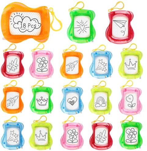 Chingcoo Lot de 18 mini tableaux magiques à colorier magnétiques pour enfants - Petit cadeau d'anniversaire d'enfant - Porte-clés