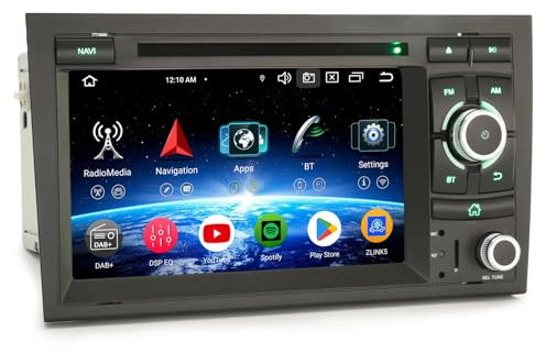 8-Kern 4GB RAM 64GB ROM 7 Zoll Android 14 Autoradio mit GPS Navi CD Player Für Audi A4 S4 RS4 RNS-E SEAT EXEO Unterstützt CarPlay Android Auto Bluetooth 5.0 DAB+ WiFi 4G DSP USB OBD2 IPS Bildschirm