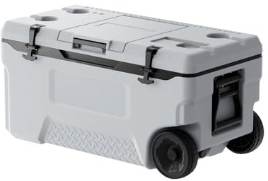 VEVOR tragbare Kühlbox (74 Qt / 120 Dosen) mit Eisspeicherung & robusten Griffen & Getränkehalter, isolierte tragbare Kühlbox aus stabilem Material, geeignet für Familienpicknicks und Lange Reisen