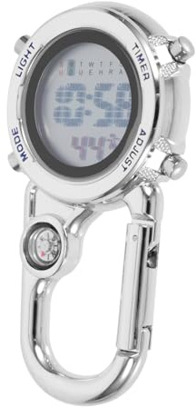 Kisangel Bergsteigeruhr S-Clips Taschenuhr Im Freien Clip-Uhr Uhr Mit Kletterschnalle Digitaluhr Mann Beobachten Uhren Männer Orient Sportuhr Kletterclip An Der Uhr Rucksackuhr Metall Blue