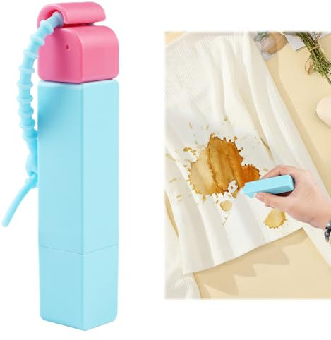 Fleckentferner Stift, 2 in 1 Aktiver Radiergummi und Bürste für Kleidung, Tragbarer Instant Fleckentferner Stift für Kleidung Bleichen, Reise Reinigungsmittel, Fleckentfernung Sofort (1, Blau)