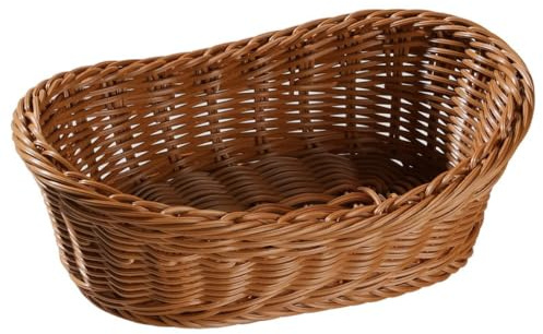 Multi-function Bread Basket,Wicker Serving Holder,Vintage Storage Basket,Multipurpose Pastry Plate,Vintage Rattan Storage Basket(L,Brown)