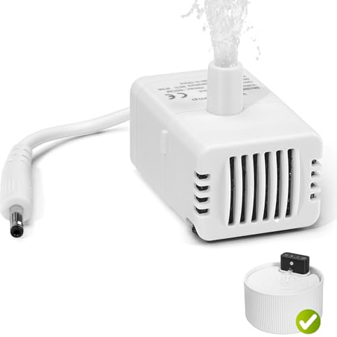 Feriva Cat Water Fountain Pump for 2.2L Ceramic Wireless Cat Fountain, Ultra Quiet YB200 DC Replacement Pump, Low Power Consumption Submersible Pet Water Dispenser Motor