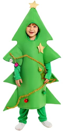 PINTUTU Costume per Albero di Natale per Bambino Costume da Albero per Adulti Natale Vestito per Albero di Natale Costume da Albero di Natale Bambino Costume da Babbo Natale per Adulti