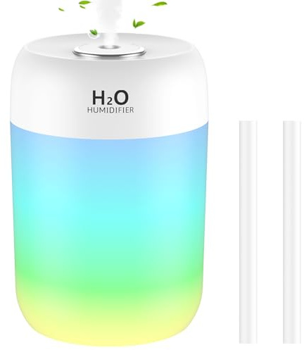 SZO Mini Cool Mist Humidifier for Bedroom, Top Fill Quiet with Night Light | Quiet top-fill humidifier with night light, auto shut-off and low noise. Ideal for bedroom, nursery, office and plants.