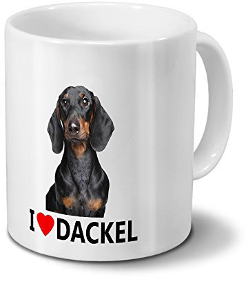printplanet Hundetasse Dackel - Tasse mit Hundebild Dackel - Becher Weiß