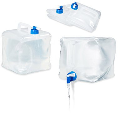 Relaxdays Jerrycan pliable carré lot de 4 pour camping, vacances jerricane alimentaire bidon à eau 10 L sans BPA