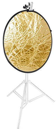 Neewer Fotografie 5 in 1 Multi-Disc Lichtreflektor (110cm) mit Schwerlast Metall Klemmhalter für Fotostudio Shooting Faltreflektor Transluzent/Silber/Gold/Weiß/Schwarz