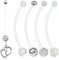 AceFun 5er Bioflex Schwangerschaftspiercing Banane Piercing Bauchnabelpiercing Bauch Stecker Schwangerschaft Oder Sport Flexibel Kunststoff 1.6mm 38mm