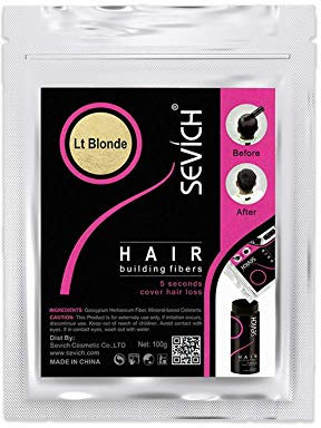Sevich Haarfasern Haar-Gebäude-Fasern Original-Refill Naturkeratinfasern für dünnes Haar, 100g hellblond