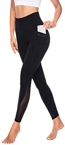 Persit Yoga Leggings Damen, Sporthose Yogahose Sport Leggins Tights für Damen, 48-50 (Herstellergröße XXL), Schwarz