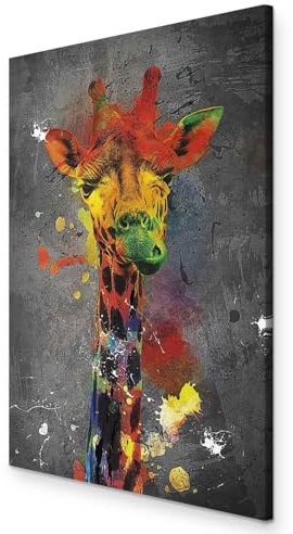 murando - Wandbilder XXL Leopard 80x120 cm 1 tlg - Wand Deko Vlies Leinwand Bilder Groß Wanddeko Wohnzimmer Schlafzimmer Kunstdrucke - Giraffe Farbflecke g-A-0247-b-a