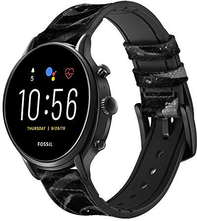Innovedesire Black Rose Bracelet de Montre Intelligente en Cuir et Silicone pour Fossil Wristwatch Taille (20mm)