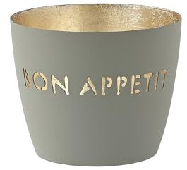 Gift Company [MM [W] Madras, Windlicht, M, Bon Appetit, cool Gray/Gold