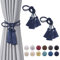 Pretty Jolly 4 Stück doppelte Quaste Vorhang Raffhalter handgemachte Seil Knoten drapieren Raffhalter Krawatte zurück Elegante dekorative Vorhanghalter für Haus & Büro Fenster Draperie (Dunkelblau)