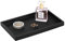 Emibele Vassoio Rettangolare in Resina, Piatto Gioielli in Marmo organizzatore da Bagno, Vassoio di immagazzinaggio Decorativo da toeletta per Tessuti, Candele, Sapone, Asciugamano, pianta, ECC, Nero