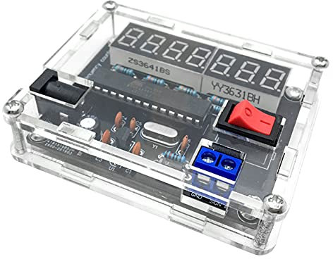 DIY Frequenzmesser 0,45 Hz - 10 MHz VR Frequenzband Frequenzmesser Automatischer Bereichsumwandlungs mit Gehäuse DIY Kit, 0,000001 Hz 7-Bit Präzisionsauflösung