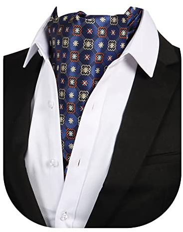 Beaface Men Cravats Ties, Ascot Ties Cravats for Men Paisley Floral Jacquard Woven Cravat Tie Wedding Business Party Casual