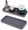 EACHPT Silicone Sink Organiser - 2 Pieces 23 x 9cm Sponge Holder, Stripe Bottom, Sink Tray for Kitchen, Bathroom and Desk Storage (Grey)