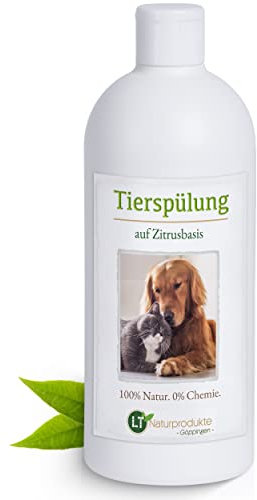LT-NATURPRODUKTE Tierspülung, Bio-Pflegespülung/Conditioner, Chemie- und seifenfrei, hypoallergen, 500 ml, auf Zitrusbasis