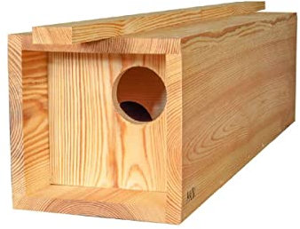 Vogelhaus - Nistkasten Für Steinkauze MKW - Stabiler nisthaus für Wildvögel und Gartenvögel - aus Nadelholz - Wetterfest und langlebig für draußen mit Einflugloch