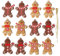 Weihnachtsbaumschmuck, Neioaas 12 Stück Weihnachts Lebkuchen Ornamente, Mini Lebkuchen Mann Ornamente, Weihnachtsdekorationen, Weihnachtsbaum Ornamente (4 Arten)