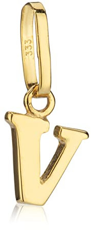 NKlaus Kettenanhänger kleiner Buchstabe V 333 Gelb Gold 8 Karat 5x5mm Kinder Alphabet Amulett 1392