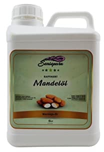 Mandelöl raffiniert 5 Liter im Kanister für Massagen, Körperöl Massagemittel für alle Hauttypen, Basisöl