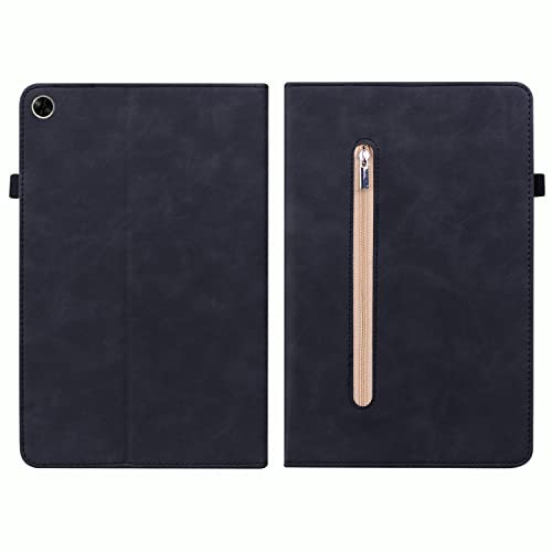 SLLMYYX Funda para Realme Pad 10.4 pulgadas, color sólido con cremallera Folio Stand Tablet Cover para OPPO Realme Pad 10.4 pulgadas 2021 (negro)
