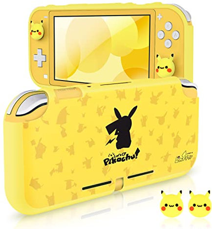 DLseego Funda Compatible con Switch Lite, Funda Protectora de Silicona Acoplable con 2 Tapas para Joystick, Absorción de Golpes y Diseño Antiarañazos Accesorios para Consola Switch Lite, Amarillo