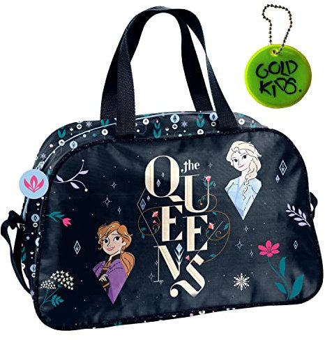 Goldkids Frozen Eiskönigin Handtasche Sporttasche Trainingstasche Schultertasche Tasche Reisetasche Sport Bag inkl. leuchtender Anhänger