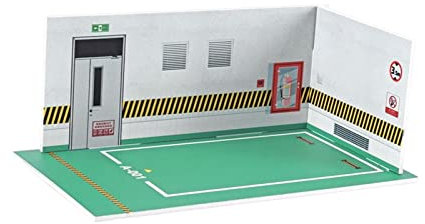 Milageto Vetrina per parcheggio 1/24, vetrina per Modello di Veicolo pressofuso in Scala 1:24, organizzatore Antipolvere, Garage per Auto da Collezione, Verde