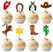 32Pcs Cowboy Cupcake Toppers Cowboy Birthday Party Decorations for Girls Boys Horse Cactus Cowboy Hat Boot Cake Decorations Cowboy Baby Shower Party Supplies