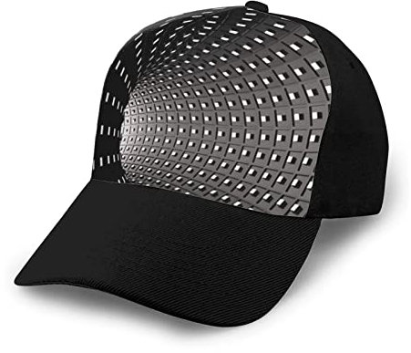 MORYEN Visual Illusion bedruckte modische Baseballkappe, coole Sport-Outdoor-Golfmütze für Männer und Frauen, schwarz, Einheitsgröße, Schwarz, EinheitsgröÃŸe