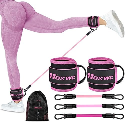 HOXWC Bandas de Tobillo con puños para Entrenamientos de piernas y glúteos, Bandas de Resistencia para contragolpes y Entrenamiento de Cadera