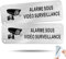 Goodvia Panneau Maison Sous Vidéo Surveillance Alarme Adhésif Aluminium Brossé 15x5 cm Argent/2 pièces