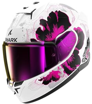 SHARK, Integraler Motorradhelm D-SWKAL 3 MAYFER, White violet anthracite WVA, Größe M