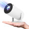 Auto Keystone Correction Mini Portable Projector - 4K/ 200 ANSI Smart Projector with WiFi 6, BT 5.0, Screen Adjustment, 180 Degree Flip, Round Design, Built-in Android OS 11.0 Home Theater Projector