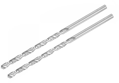 TA-VIGOR 2Pcs 6mm Extra Long Twist Drill Bits, 160mm Length High-Speed Steel HSS Straight Shank Spiral Drill Bits for Wood Metal Aluminum Plastic