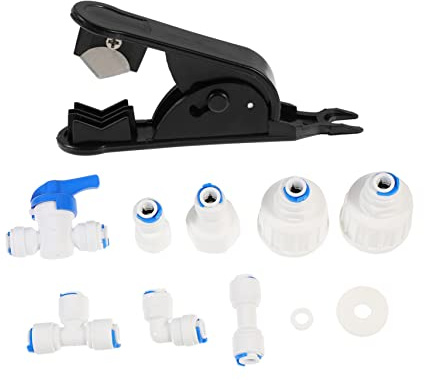 Anschluss für Eismaschine 1 Satz 9stücke, Wasserschlauch Adapter | Pom, Weiß, für Kaffeemaschinen und Eiswürfelmaschinen, Schneller Anschluss, Einfache Handhabung