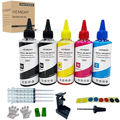 HEMEINY 500 ml Tinten-Nachfüll-Kits, kompatibel mit Canon Tintenpatronen 560XL 561XL 540XL 541XL 560 561 540 541 PG-560 CL-561 PG-540 CL-541 Serie